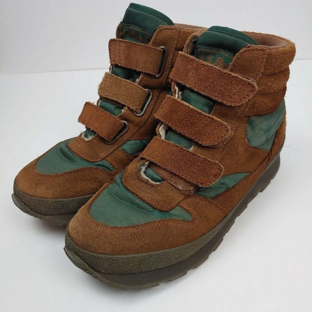 Vintage LL BEAN Men High Top Strap Snow Sneaker Boots Size 9M Thinsulate Lined